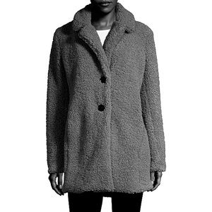 Liz Claiborne Teddy Coat, Black - Medium